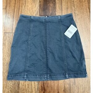 Free People Modern Femme Faded Indigo Blue Denim Stretch Skirt Women's Size 10